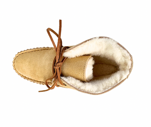 Shearling Lined Camel Chukka with Vibram Sole